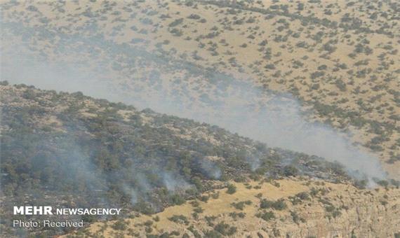 آتش سوزی در منطقه حفاظت شده «سفید کوه» خرم‌آباد